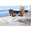 Modern Coastal Breeze Brown & White HDPE Outdoor Armchair