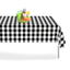 Black Gingham Checkered Disposable Plastic Tablecloth Set