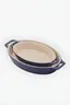 Dark Blue Ceramic 2-pc Non-stick Oval Baking Dish Set