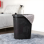 Black Wicker Design Upright Hamper with Lid