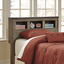 Trinell Twin Bookcase Headboard with Rustic Charm Storage, Warm Brown