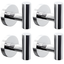 Polished Chrome Stainless Steel Wall Mounted Towel Hooks 4-Pack