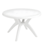 White Resin Round Pedestal Outdoor Table, 46"