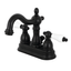 Matte Black 4" Centerset Bathroom Faucet with Pop-Up Drain