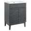 Gray White 24 Inch Mid-Century Modern Bathroom Vanity