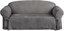 Gray Soft Suede Sofa Slipcover with Ties