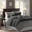 Black and Gray 7-Piece Queen Microfiber Comforter Set