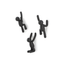 Black Plastic Buddy Wall Hooks Set of 3