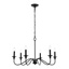 Rohan 30" Matte Black Iron 6-Light Candelabra Chandelier