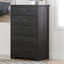 Contemporary Fusion Gray Oak 5-Drawer Tall Dresser