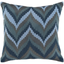 Blue and Gray Ikat Chevron Square Pillow 18"