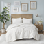 Ivory Embroidered Medallion Faux Fur Duvet Cover Set