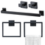 Matte Black 5-Piece Stainless Steel Bathroom Hardware Set