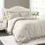 Reyna Wheat Microfiber King Ruffled 3-Piece Comforter Set