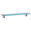 Bleu Polished Chrome 21.5" Rectangular Glass Wall Shelf