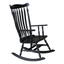 Elegant Antique Black Solid Wood Rocking Arm Chair