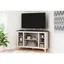 Gray Corner TV Stand with Fireplace and Cabinet