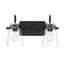 Inwood Tapered Clear Glass 16" Matte Black Vanity Light