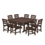 Mahogany 8-Person Farmhouse Trestle Outdoor Dining Set