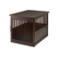 Large Brown Wooden End Table Dog Crate