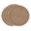 Natural Round Pom Pom Edge Placemats Set of 4