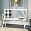 Farmhouse White Painted Solid Wood Entryway Bench