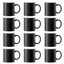 Black Ceramic Microwave Safe Personalized Coffee Mugs Set of 12