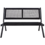 Kobina 49" Black Wood and Rope Outdoor Folding Bench