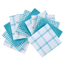 Breeze Blue and White Cotton Waffle Weave Dish Cloth Set