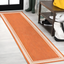 James 2' x 8' Orange/Cream Stripe Synthetic Runner Rug