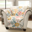 Cozy Cottage Floral Reversible Armchair Protector in Blue/Yellow