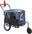 Blue 2-in-1 Dog Stroller and Bike Trailer with Mesh Windows