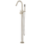 Brushed Nickel Freestanding Tub Filler with Lever Handle