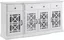 White 60-Inch Sideboard with Fretwork Detail and Cabinet