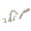 Brushed Nickel Transitional Roman Tub Faucet with Hand Shower