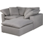 Chilton Nook Light Grey Tufted Modular Sectional with Ottoman