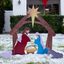 4ft Multicolor PVC Outdoor Nativity Scene with Star