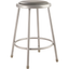 Adjustable Gray Metal Laboratory Stool with Vinyl Padded Seat