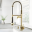 Matte Gold Pull-Down Kitchen Faucet with Soap Dispenser