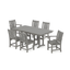 Slate Gray 7-Piece Farmhouse Dining Set with Arm Chairs