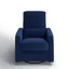 Navy Swivel Recliner with Plush Pop-Up Leg Rest and Metal Frame