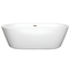 Mermaid 71'' White Acrylic Freestanding Soaking Bathtub