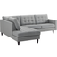 Light Gray Upholstered Fabric Left-Facing Sectional Sofa