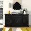 Elegant 60'' Black Engineered Wood & Metal Sideboard with Adjustable Shelves