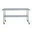 72" Stainless Steel Work Table with Galvanized Undershelf and Casters