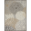 Natural Floral Essence 6' x 9' Gray and Brown Synthetic Outdoor Rug