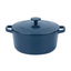 Provencal Blue 5 Qt Enameled Cast Iron Round Dutch Oven with Lid