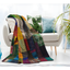 Multicolor Cotton and Silk Patchwork Throw Blanket