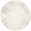 Chic Lodge Style Ivory/Silver Round Synthetic Area Rug, 3' x 3'