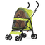 Lawn Green Polka Dot Foldable Pet Stroller with Mesh Windows